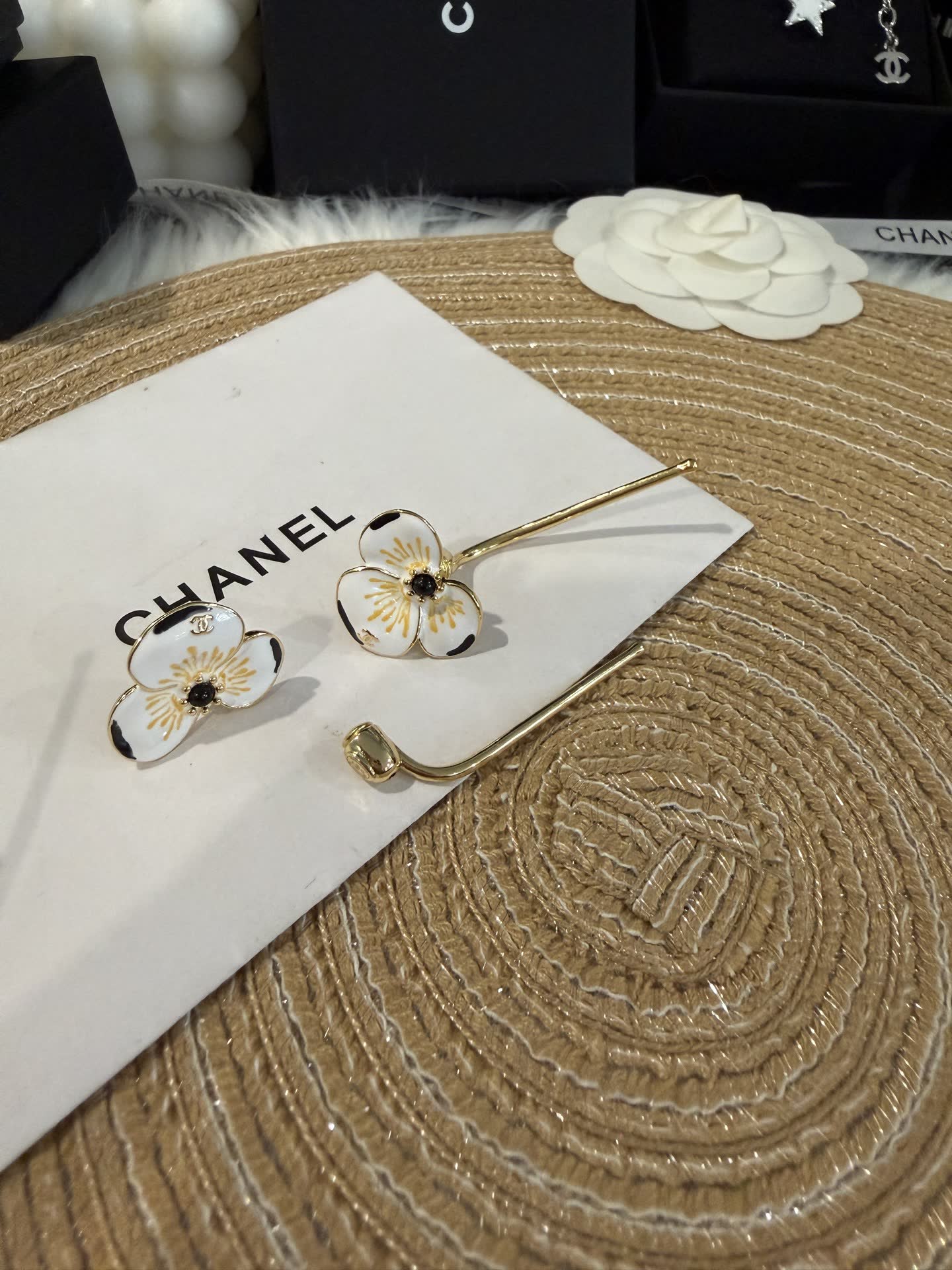 Chanel Enamel Flower Hair Pins